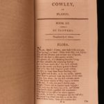 1795 Six Books of Plants Abraham Cowley English Poetry Coca Herbs Flowers RARE
