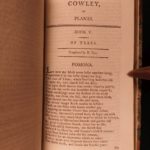 1795 Six Books of Plants Abraham Cowley English Poetry Coca Herbs Flowers RARE