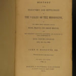 1848 Mississippi Exploration Indian Wars Color MAP Western Americana Monette