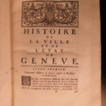 1730 1ed History of GENEVA Switzerland Spon Illustrated Swiss City Views 2v SET