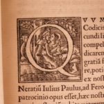 1547 LAW Andrea Alciati Commentary on Justinian Codex Catholic & Byzantine FOLIO