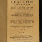 1789 Buxtorf HEBREW & Latin Jewish Bible Lexicon Dictionary Judaica Rabbinica 4v