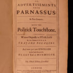 1674 Boccalini Parnassus Greek Mythology English Satire Italian Authors Monmouth