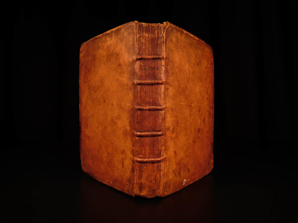 1699 juvenal persius satires stoic philosophy rome desprez + london commentary | <em>“many commit the same crime with a very different result. One bears a cross for his crime; another a crown. ” </em> <em>― </em>juvenal<em>, the satires</em> <em> </em> <em>a rare 1699 printing of ‘the satires’ of both juvenal and persius printed by clavel. This collection of satirical poetry was written in the late 1<sup>st</sup> and 2<sup>nd</sup> centuries and discuss society, social norms, irony, each of these providing insight to the morals and values of roman life at the time. Juvenal outlines many of the concerns he has with roman citizens including unfaithfulness and greed; issues he recognized as downfalls to society. </em> <em> </em> <em>this scarce, late 17<sup>th</sup>-century edition includes annotations throughout by a rhetoric scholar ludovicus prateus, or louis desprez. This annotated commentary is printed in double-columns at the bottom of each page, with the text of the satires at the top. </em>