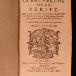 1677 Malebranche Philosophy Search of Truth John Locke Influence Metaphysics 3v