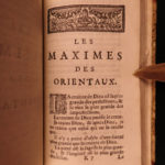 1694 1ed Oriental Maxims of Arab Turkish Persian Wit Voyages Richelieu Galland