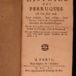 1690 1st ed History of WIGS & Headwear Hats Perruques French Clergy Jean Thiers