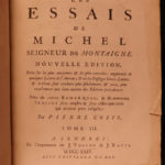 1724 French Essays of Michel Montaigne France Renaissance Philosophy Humanism