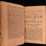 1682 History of Justin Pompeius Trogus Macedonia ROME Augustus Caesar English