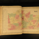 1873 ATLAS Steuben County New York ENORMOUS Color City MAPS Corning Prattsburgh