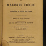 1864 Masonic Choir Sheet Music Hymns Quartet Freemasonry Civil War Military