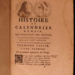 1682 1st ed Blondel History of Roman & Gregorian Calendar Time Keeping Galileo