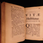 1681 Life of Thomas Hobbes 1ed Leviathan Philosophy Bathurst Blackburne Cowley