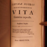 1681 Life of Thomas Hobbes 1ed Leviathan Philosophy Bathurst Blackburne Cowley
