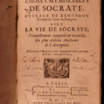 1650 1ed Life of Socrates Xenophon Greek Philosophy Classical French Charpentier