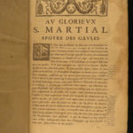 1676 1st ed Life of Saint Martial Bishop of Limoges Catholic Church Gaul Apostle