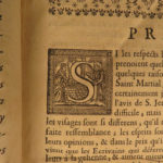 1676 Life of Saint Martial 1st ed Bishop of Limoges Catholic Church Gaul Apostle