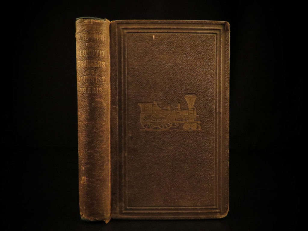 1864 civil war railroad locomotive engineer norris steam engine illustrated | <em>a rare 1864 printing of ‘norris's hand-book for locomotive engineers and machinists’ by septimus norris with help from his brother william norris who was the first to build a locomotive in america and the first engineer to attempt to surmount the inclined plane across the schuylkill. Norris wrote this work as a teaching manual to all those who would be interested in the science of mechanics. He discusses:</em> <ul> <li>areas of circles, diameters, and circumferences</li> <li>boiler locomotive</li> <li>elasticity of cast iron and wrought</li> <li>conic sections</li> <li>rods, cylinders, and valves of locomotives</li> <li>feed pumps of locomotives</li> <li>fractional parts of an inch</li> <li>friction</li> <li>levers</li> <li>railways</li> <li>safety valves</li> <li>steam engine</li> <li>and more! </li> </ul>   <em>this 1864 edition includes two full page engraved illustrations of a locomotive bullt by the amoskeac manufacturing company and a locomotive built by the norris brothers for the syracuse and utica railroads and numerous mathematical tables throughout! </em>  