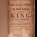 1685 Assassination King Charles II 1ed England Rye House Plot 2in1 Thomas Sprat
