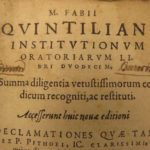 1637 RARE Quintilian Institutio Oratoria Rhetoric Oratory Public Speeches ROME