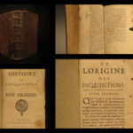 1693 Inquisition History 1ed RARE Catholic Church Marsollier & Limborch French