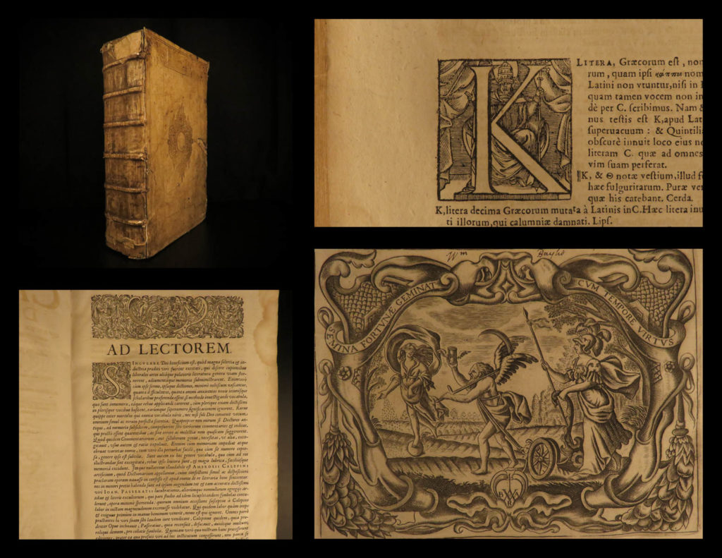 1656 famous calepino dictionary 9 language lexicon gallic hebrew greek english + | <em>ambrogio calepino was a 15<sup>th</sup>-century italian lexicographer who is remembered only by his latin dictionary. It was reprinted constantly throughout the 16<sup>th</sup>-century including more than a dozen issues by the famous aldine press alone! Following the aldine issues, the 17<sup>th</sup>-century printings featured many other languages including hebrew, greek, gallic, italian, german, spanish, polish, english, and belgian dialects. </em>  