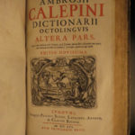 1656 FAMOUS Calepino Dictionary 9 Language Lexicon Gallic Hebrew Greek ENGLISH +