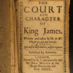 1650 1ed King James of England Court & Character Weldon Ireland anti Jacobean