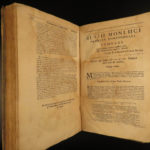 1674 ENGLISH Montluc 1ed Military War Commentaries France Solider Bible Firearms