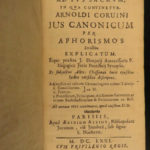 1671 Dutch Netherlands 1ed Arnoldus Corvini Papal LAW Imperial Arminianism
