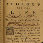 1760 Adventures of Bampfylde Moore Carew Beggars Gypsies America Tobacco Goadby