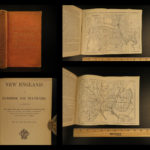 1873 1ed Osgood New England ATLAS Traveler Guide MAPS New York Quebec Geography