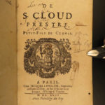 1696 1ed Life of St Cloud French Monastics Monks Miracles Clodoald Clovis Sueur