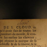 1696 Life of St Cloud 1ed French Monastics Monks Miracles Clodoald Clovis Sueur