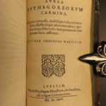 1583 GREEK Hierocles of Alexandria Golden Verses Pythagoras Marcilius Philosophy