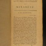 1792 1ed Letters of Mirabeau French Revolution Love Letters Sophie de Monnier 4v