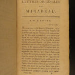 1792 French Revolution 1ed Letters of Mirabeau Love Letters Sophie de Monnier 4v