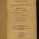 1857 Lincolnshire Architecture Society Illustrated Cathedrals Heraldry Britain