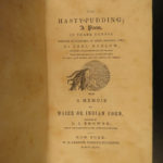 1847 1ed COOKING The Hasty Pudding Barlow Native American INDIAN Cookbook Recipe