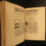 1673 GREEK Hierocles of Alexandria Golden Verses Pythagoras Philosophy Plutarch