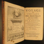 1730 1ed Slavery Voyages of Marchais AFRICA Whydah Maps Labat Sea Monsters 2v