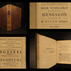 1693 RARE Saint Venerable Bede on Bible Genesis + St Aldhelm on Virginity NUNS