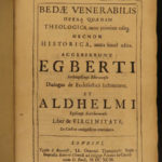 1693 RARE Saint Venerable Bede on Bible Genesis + St Aldhelm on Virginity NUNS