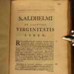 1693 RARE Saint Venerable Bede on Bible Genesis + St Aldhelm on Virginity NUNS