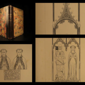 1849 ENORMOUS 1st ed Monumental Brasses English Knights & Bishops Illustrated
