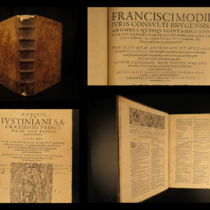 1587 Justinian LAW Corpus Juris Civilis Codex Digest Godefroy Modius Commentary
