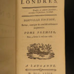 1774 Grosley’s LONDON English Society & History French Voyage Customs MAP 4v
