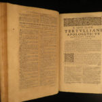 1664 Tertullian Early Church Father Pagan Heresy anti Jewish Pamelius Latin HUGE