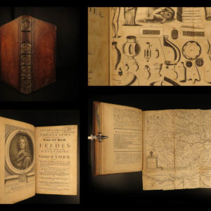 1715 LEEDS 1st ed England Topography Architecture Thoresby MAP Geography London