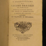 1775 Architecture VIGNOLA Five Orders Italian ART Michelangelo RARE Italian ed